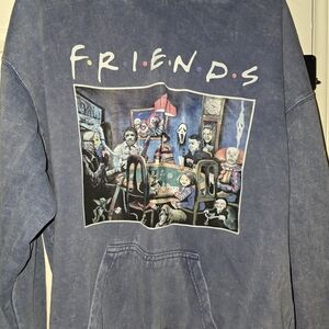Blue Friends Graphic Hoodie